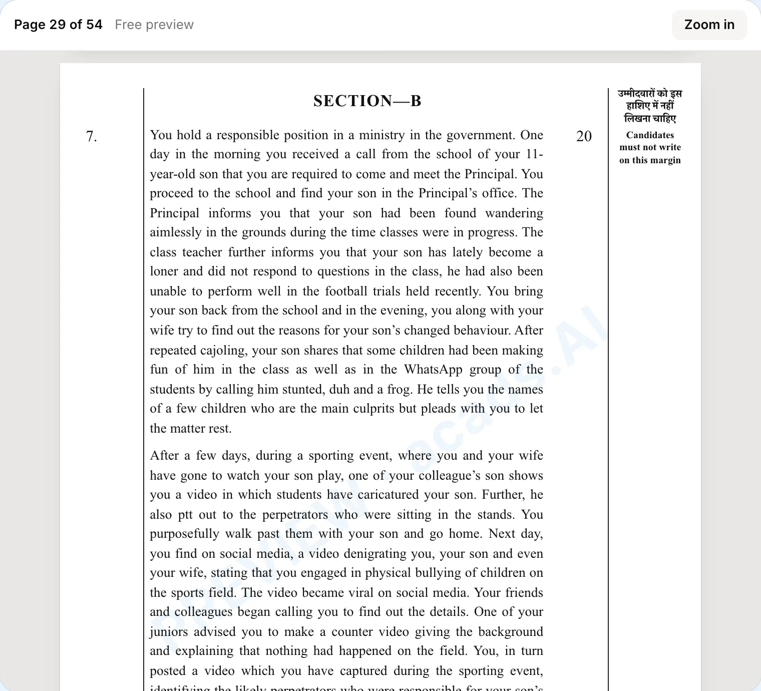 CSE QCAB Generator: a GS IV case study in Section B of the booklet